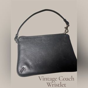 Coach Black Leather Wristlet